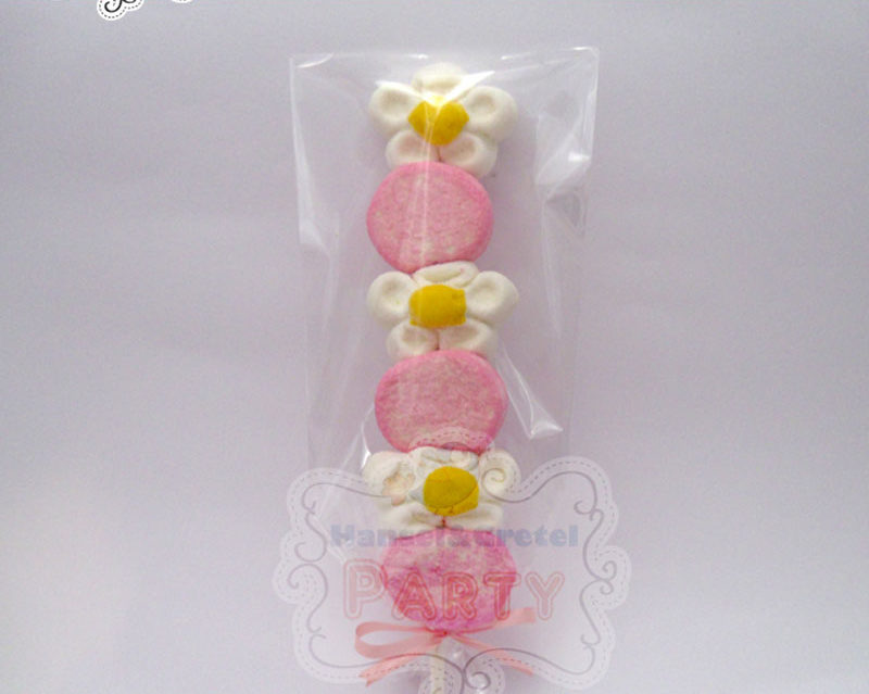 Spiedino di caramelle Marshmallow margherita e palle rosa
