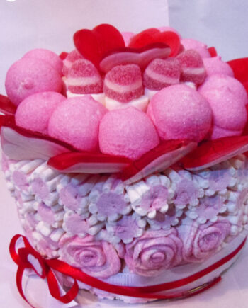 CARAMELLE GOMMOSE MARSHMALLOW CUORE BIANCO ROSA CONFEZIONE DA 100GR - Dolci  pensieri gift