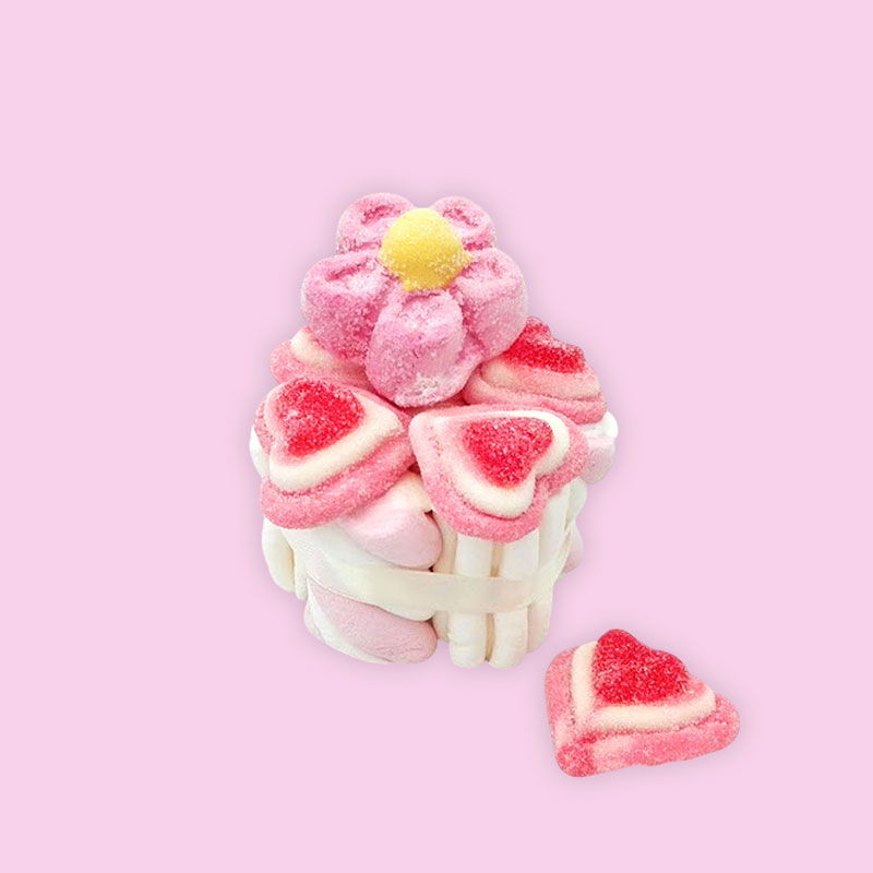 Torta piccola di Marshmallows e caramelle gommose Fiore Rosa