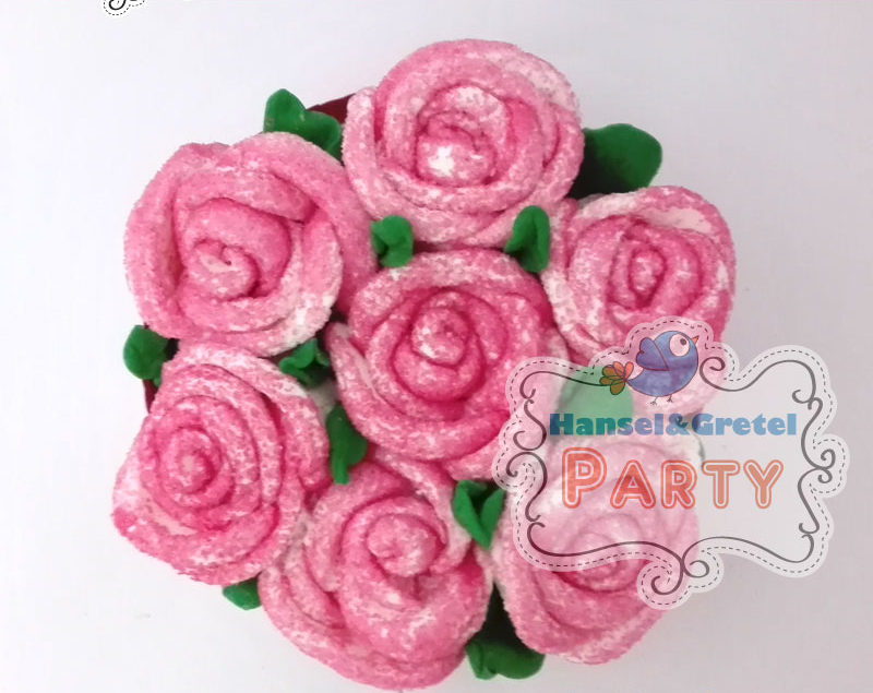 Torta espositiva con Marshmallow 1° Compleanno Rosa 35xh30 cm