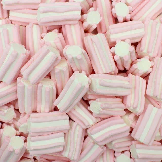 Marshmallow striato rosa e bianco - CARAMELLE GOMMOSE