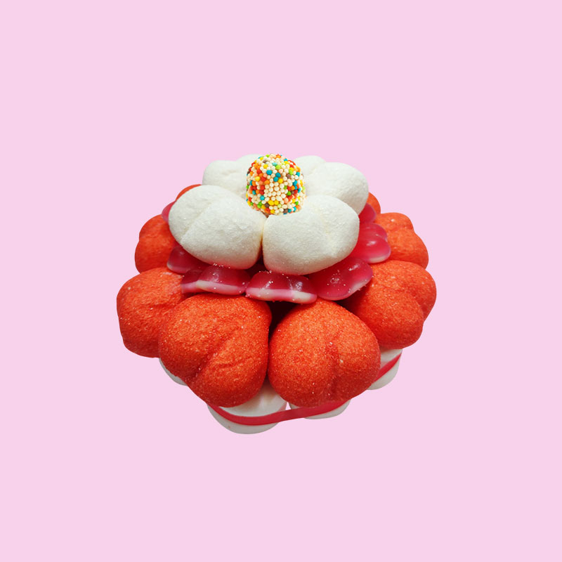 Torta di Marshmallows cuori rossi e bianchi - immagine 2